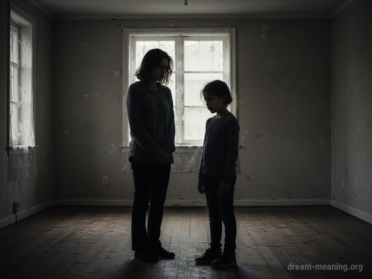 Two silhouetted figures in a dimly lit room.