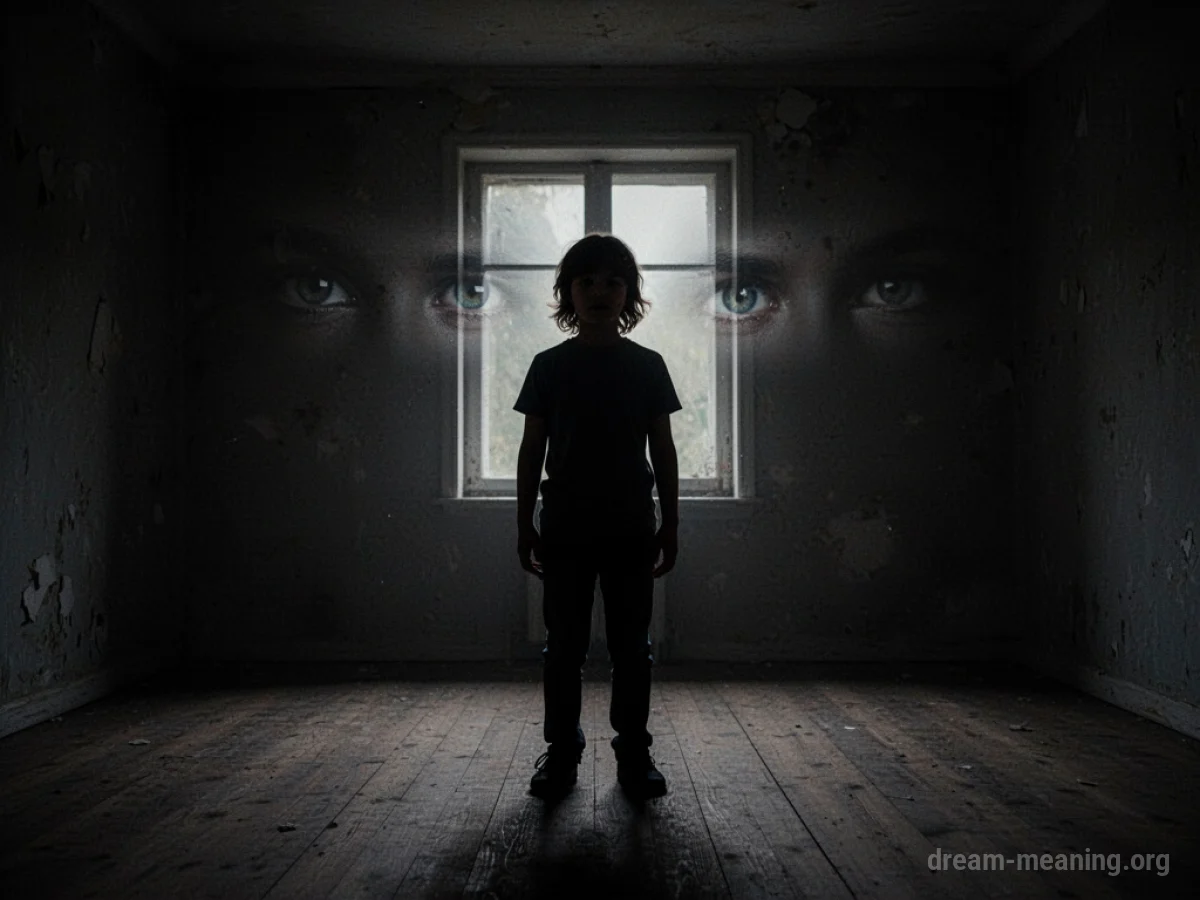 Silhouette of a person in a dark room with shadows.
