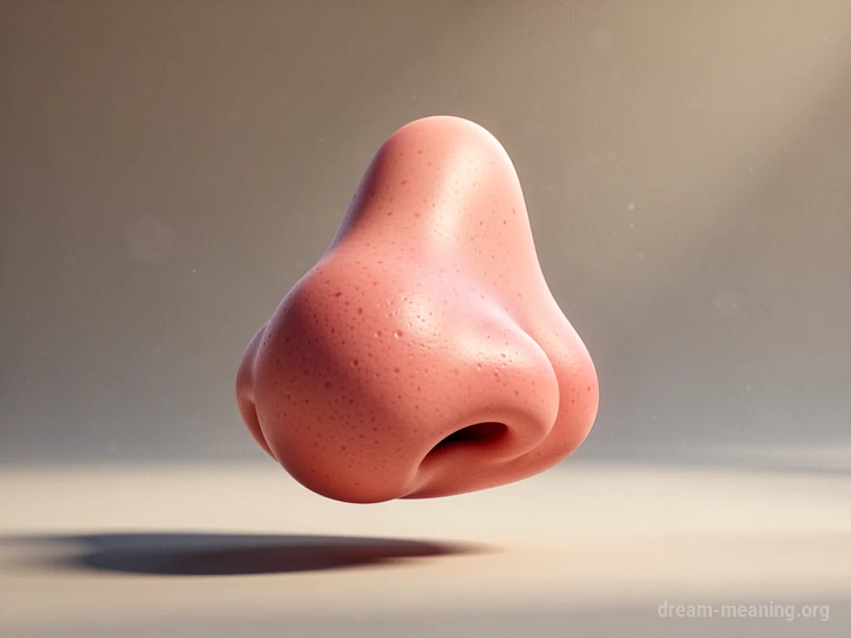 An exaggerated, large cartoon nose against a plain background.