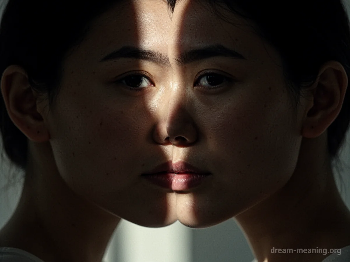 Silhouette of a face with a shadow over the nose.