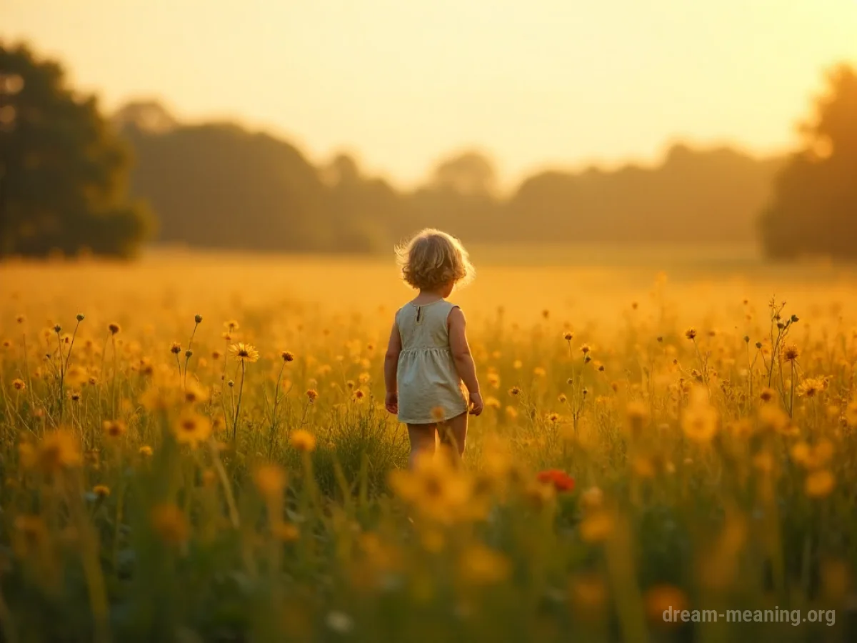 A young child standing alone in an empty room.