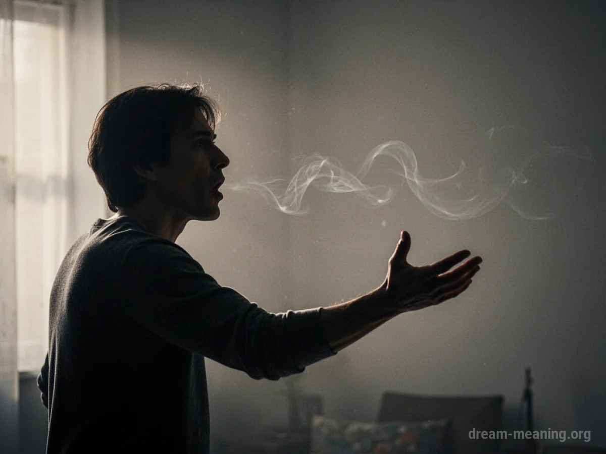 Silhouette of a person with their mouth open, reaching towards an empty, shadowed space.