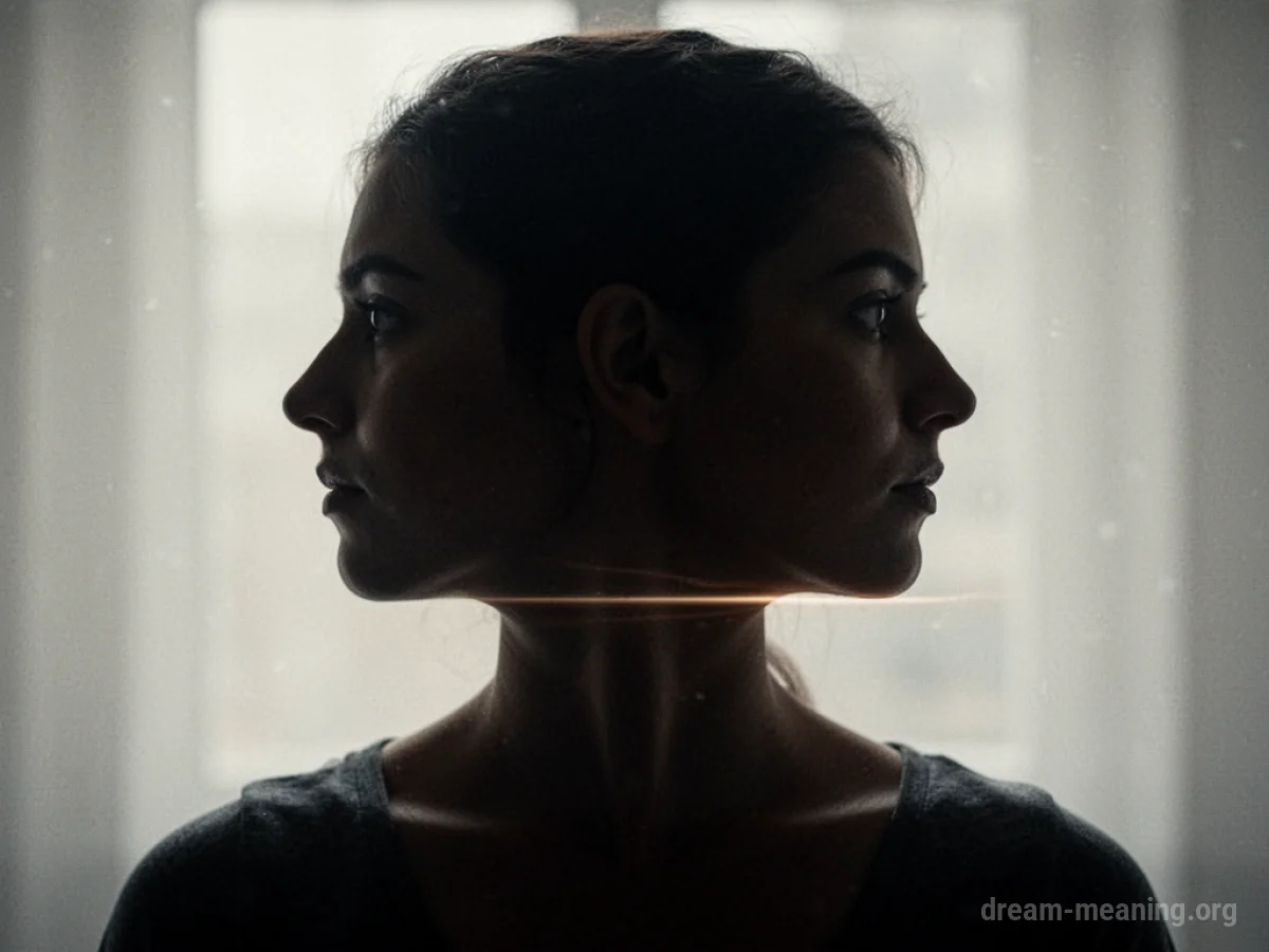 Silhouette of a person's neck with a faint line across it.