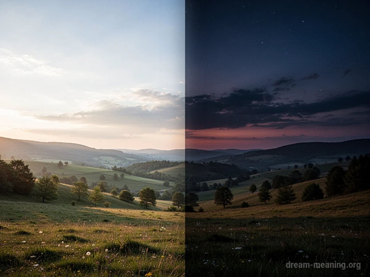 Sky transitioning from daylight to twilight.