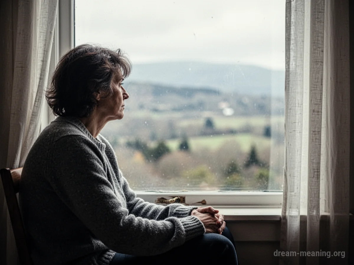 Person silhouetted against a window, looking outwards.