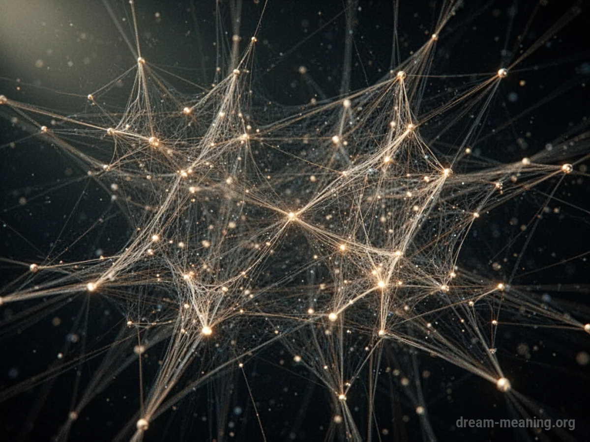 A glowing network of interconnected lines.