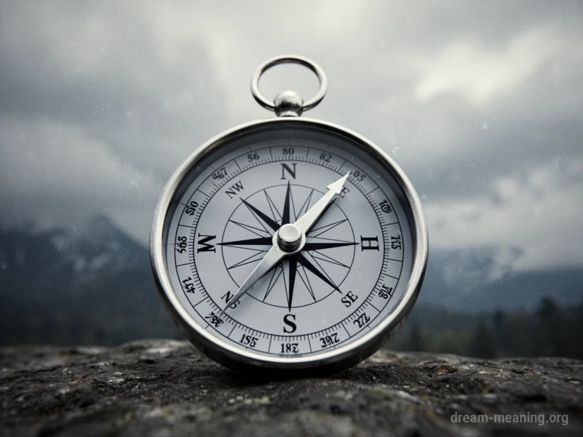 A compass pointing north.
