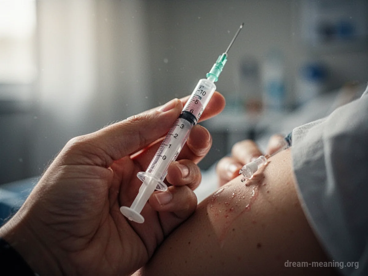 A close-up of a hand holding a syringe.