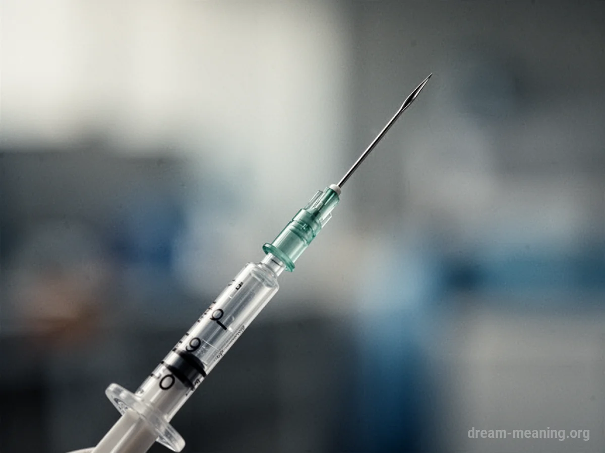 A close-up of a hypodermic needle.