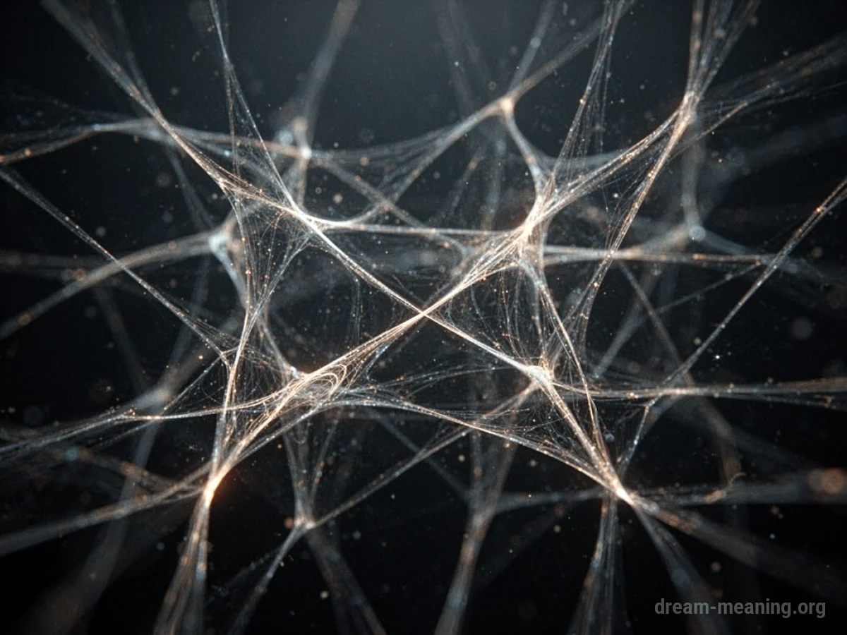 Abstract glowing lines forming a web pattern.