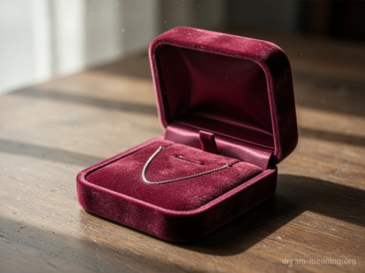 An empty velvet jewelry box.