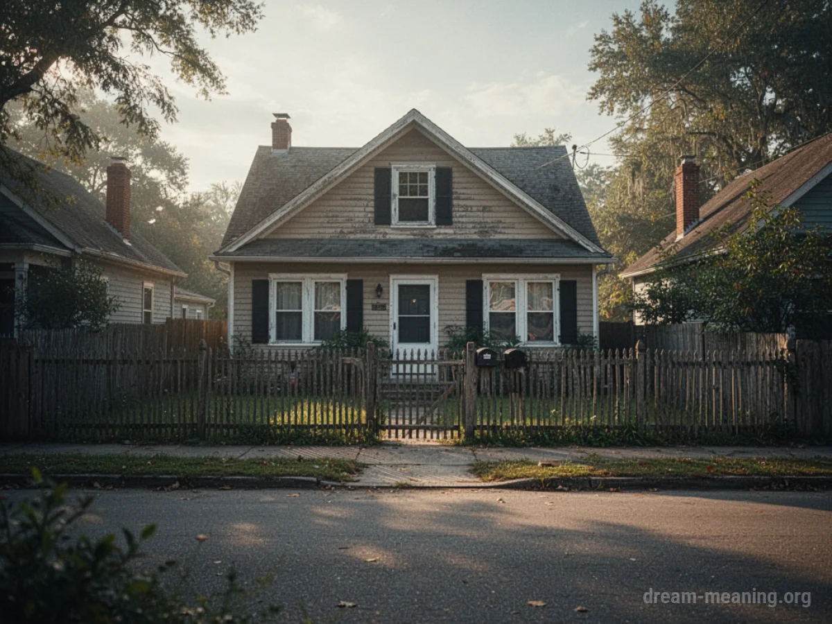 A house seen from across a street with a clear boundary line.