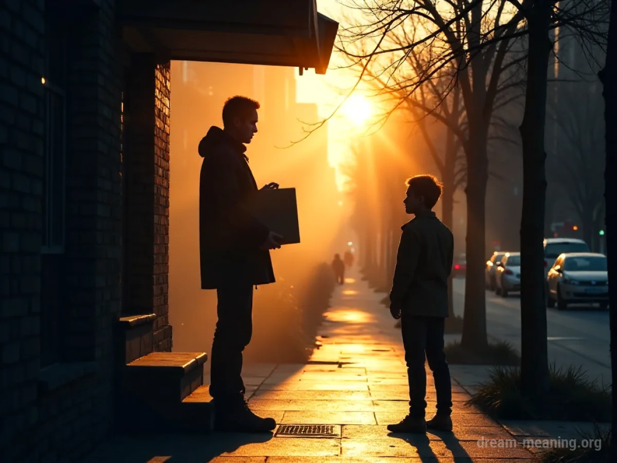 A silhouette of a person at the doorway of a new house.