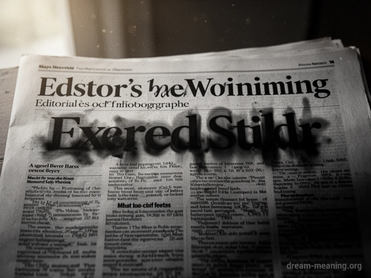 A newspaper headline fading into darkness.