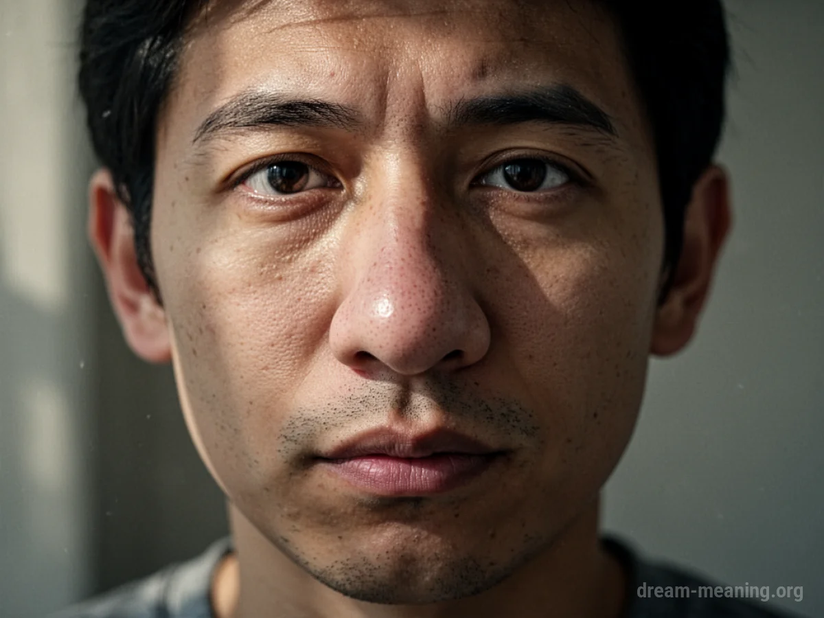 Close-up of a person's face with a noticeably swollen nose.