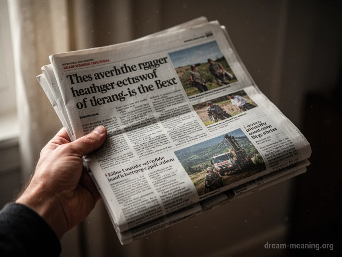 A person's hand holding an open newspaper.