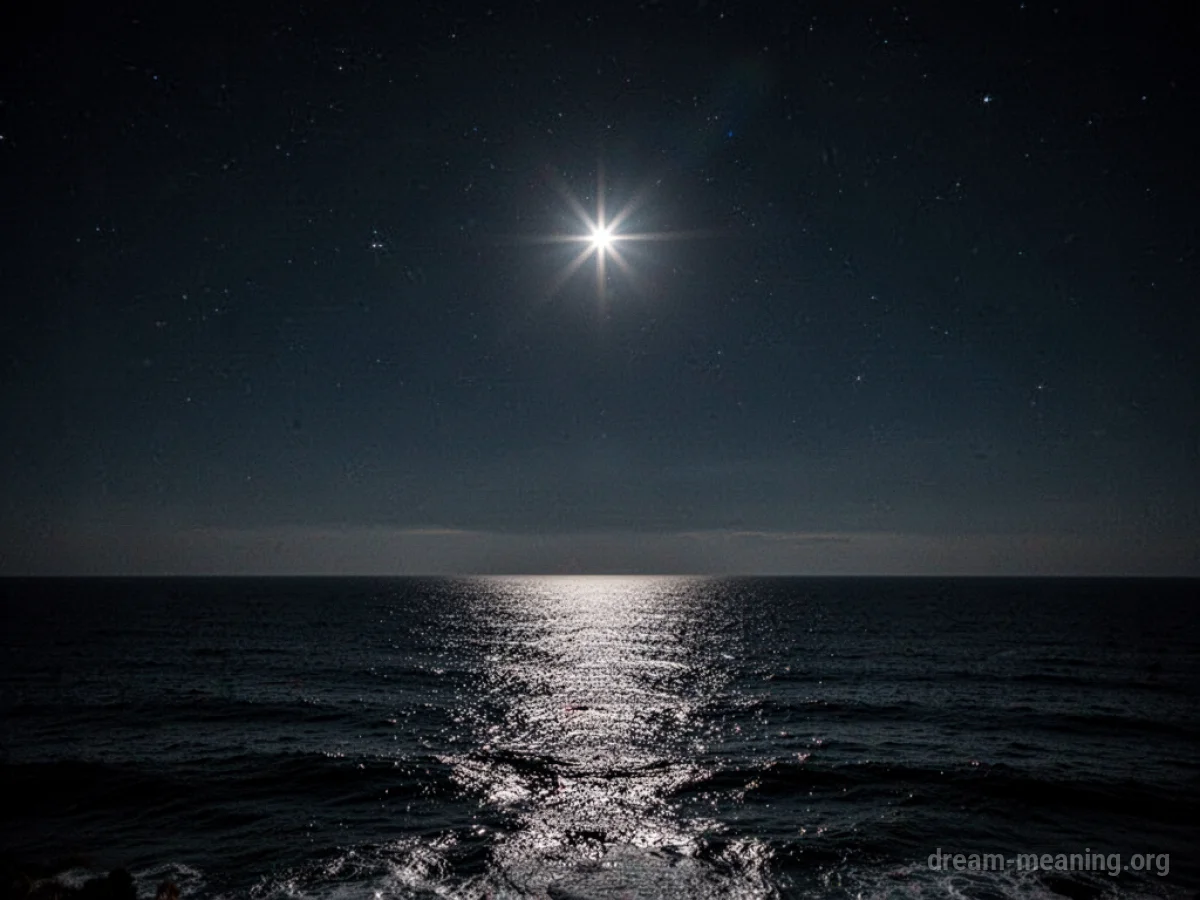 A lone bright star in a dark night sky.
