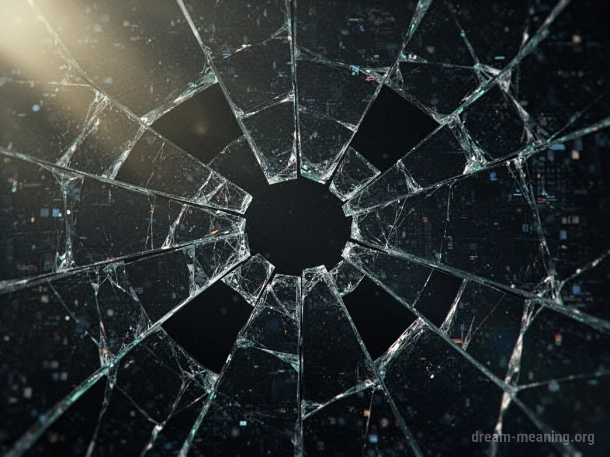 A digital network graphic with visible cracks and breaks.