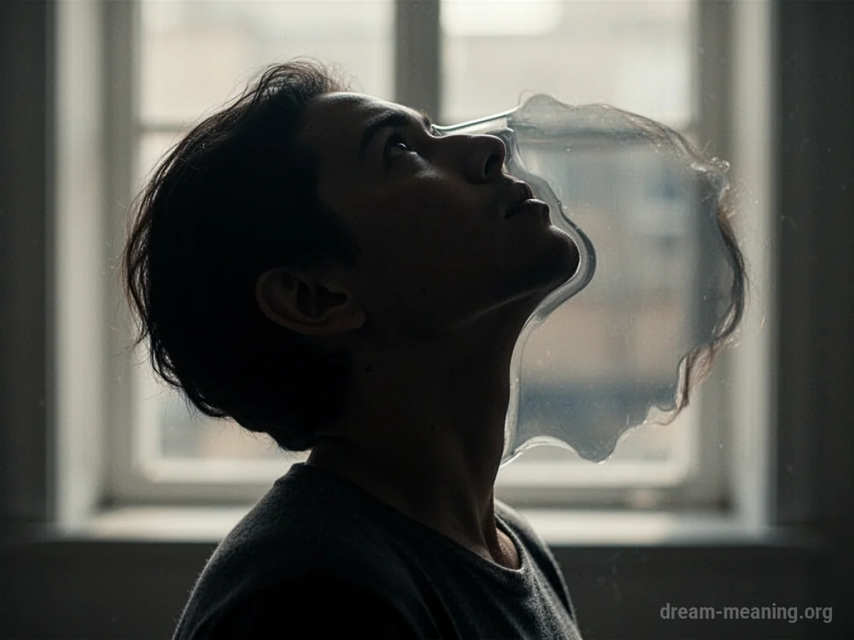 Silhouette of a person with their head held stiffly.