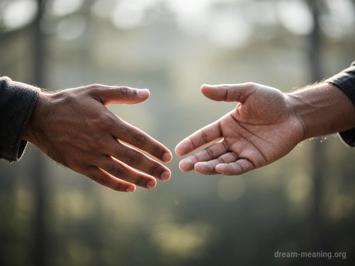 Two hands with fingertips almost touching.