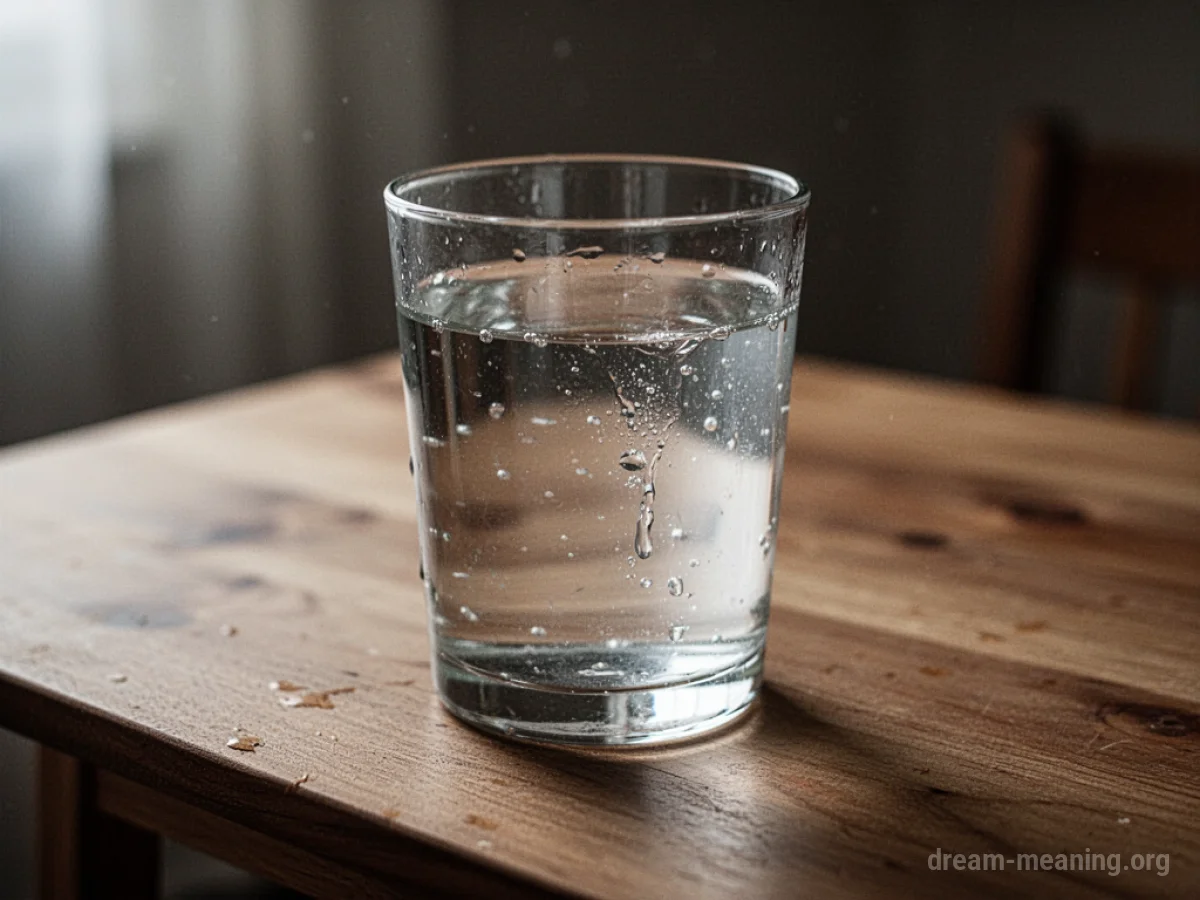 A glass of clear, slightly oily liquid.