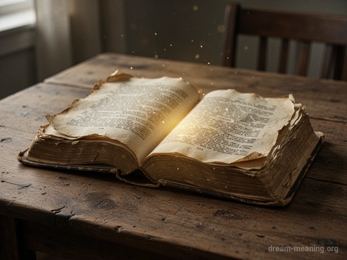 An antique book with yellowed pages lying open.