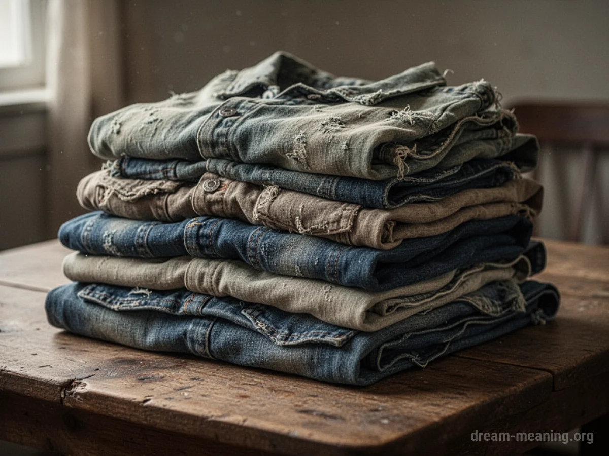 A stack of faded, worn clothes.