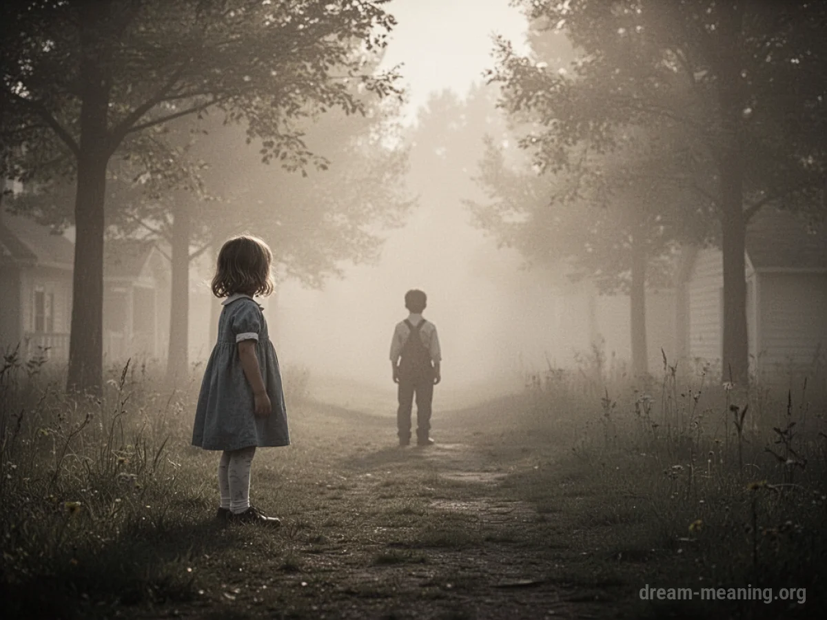 A faded photograph of a vintage scene with a distant figure.