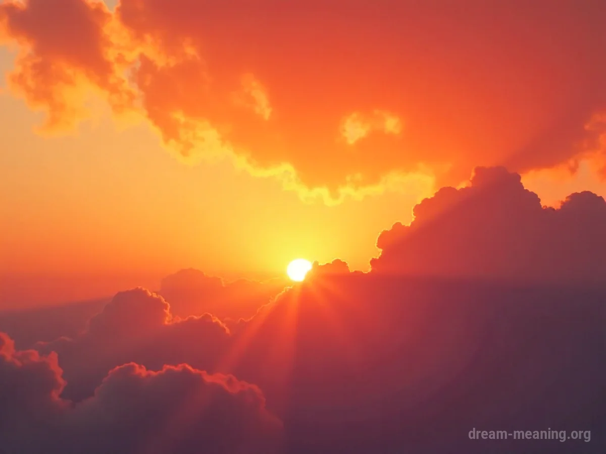 A sky completely saturated with a vibrant orange color.
