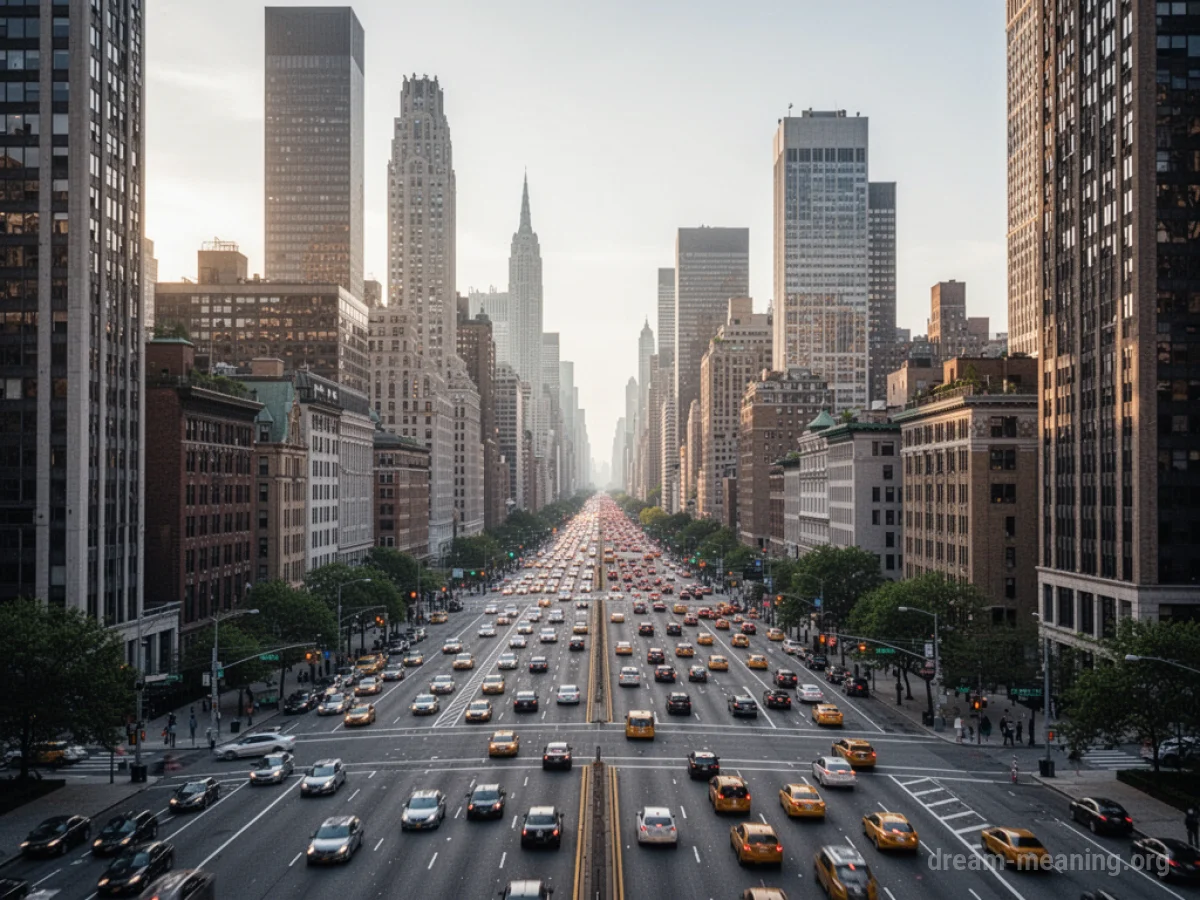 A city with orderly streets and buildings.