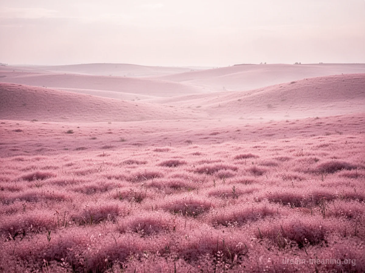 An expansive, soft pink landscape under a gentle light.