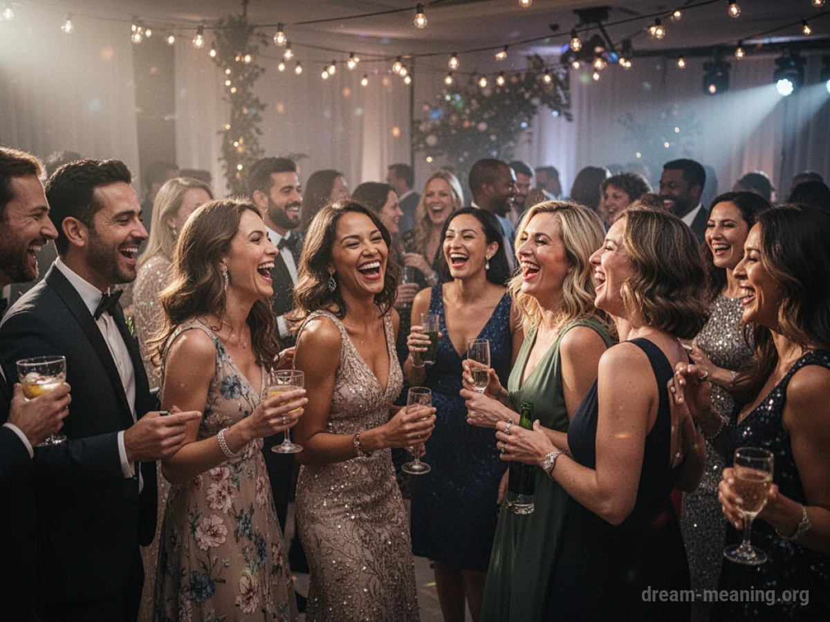 A group of people socializing at a party.