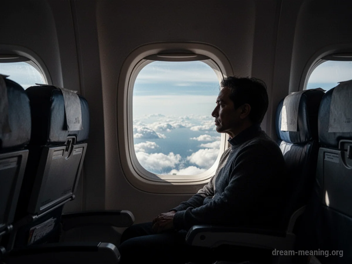 Silhouette of a person looking out an airplane window at clouds.