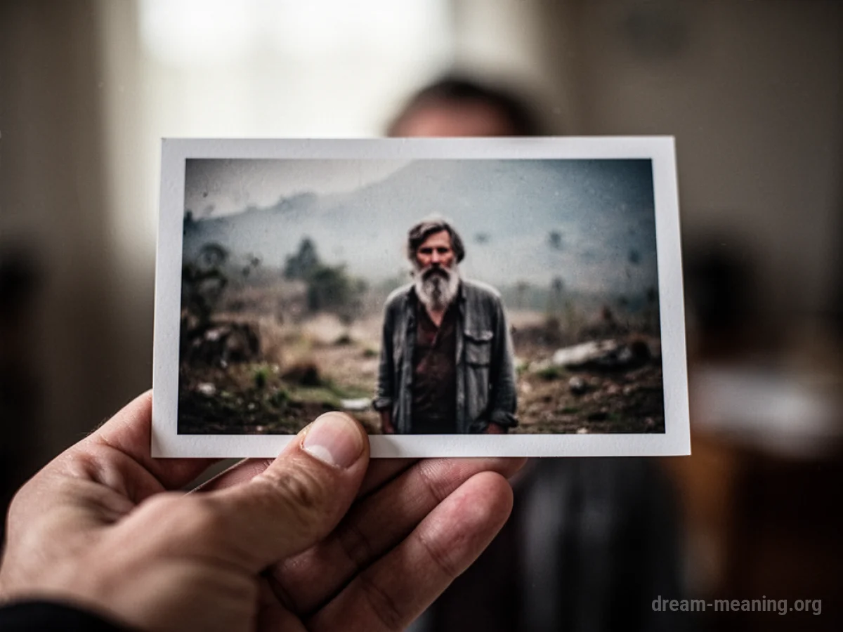A hand holding a blurry photograph.