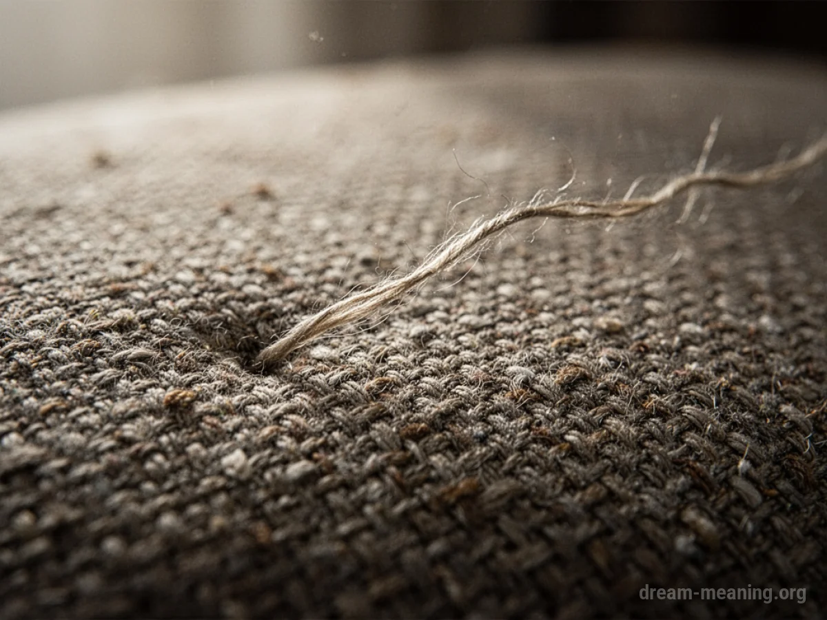 A single thread detaching from a complex weave.