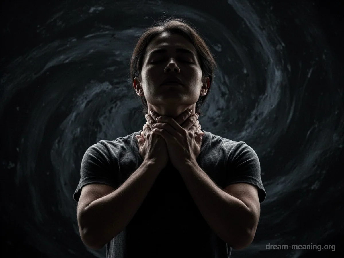 Silhouette of a person struggling to breathe.