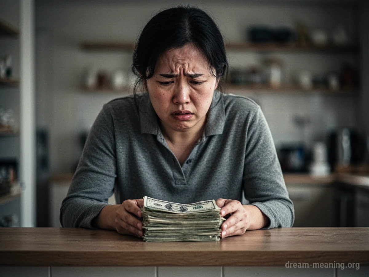 Person looking distressed at a pile of bills.