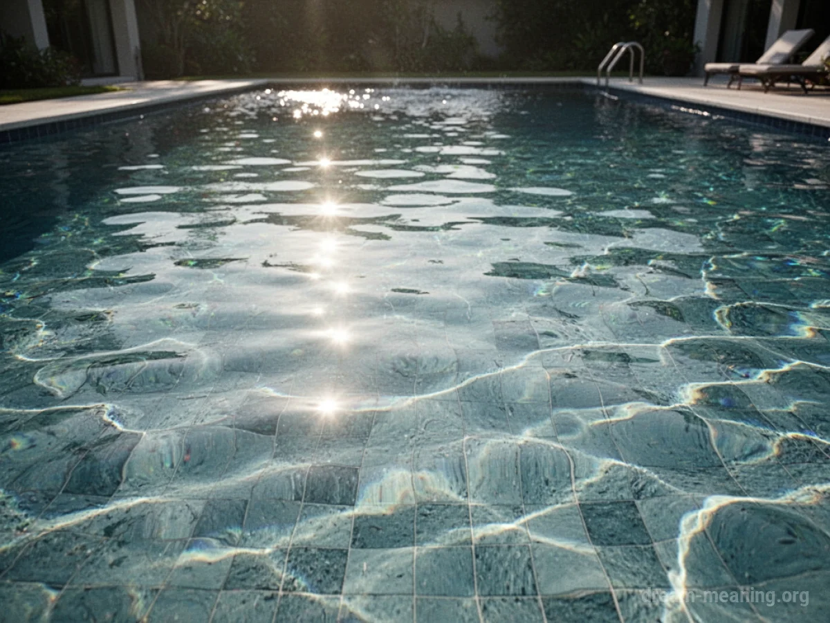 Close-up view of clear, still water in a swimming pool.