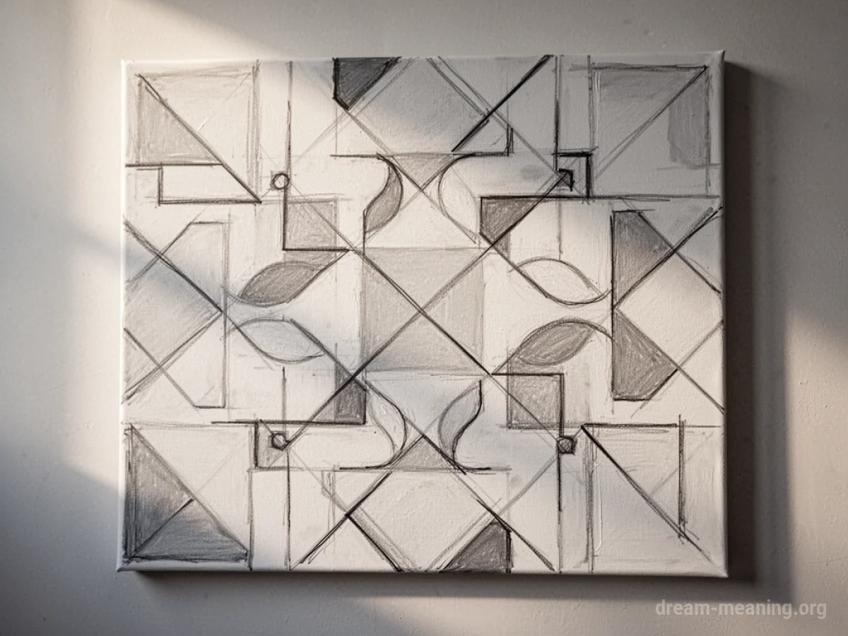 A visual representation of geometric shapes and lines forming a repeating design.