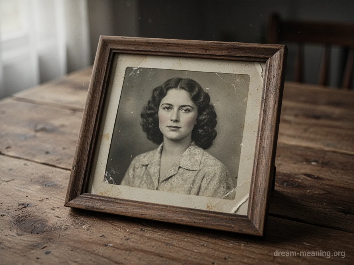 A framed photograph of a woman