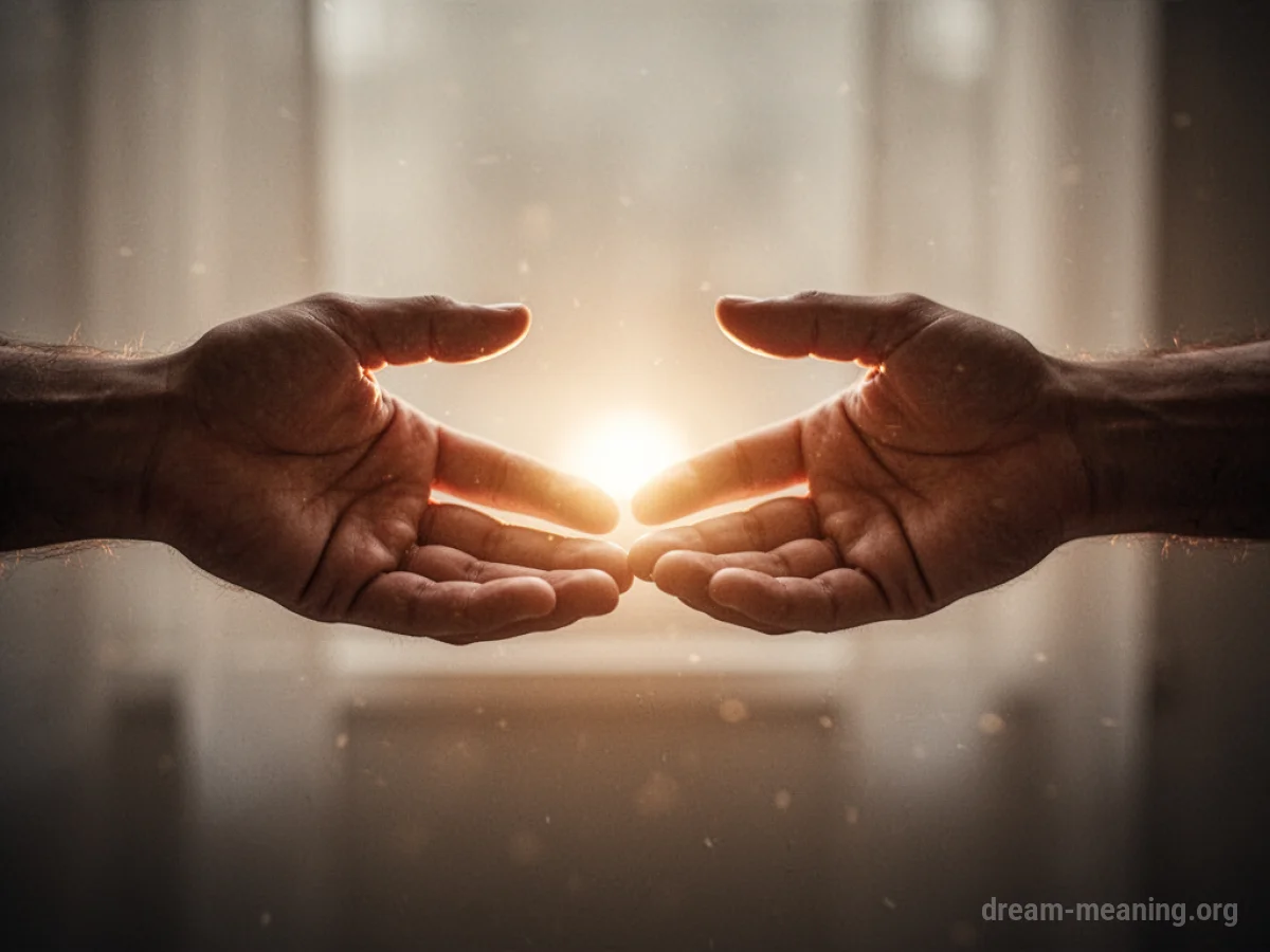 Two hands reaching out to touch.