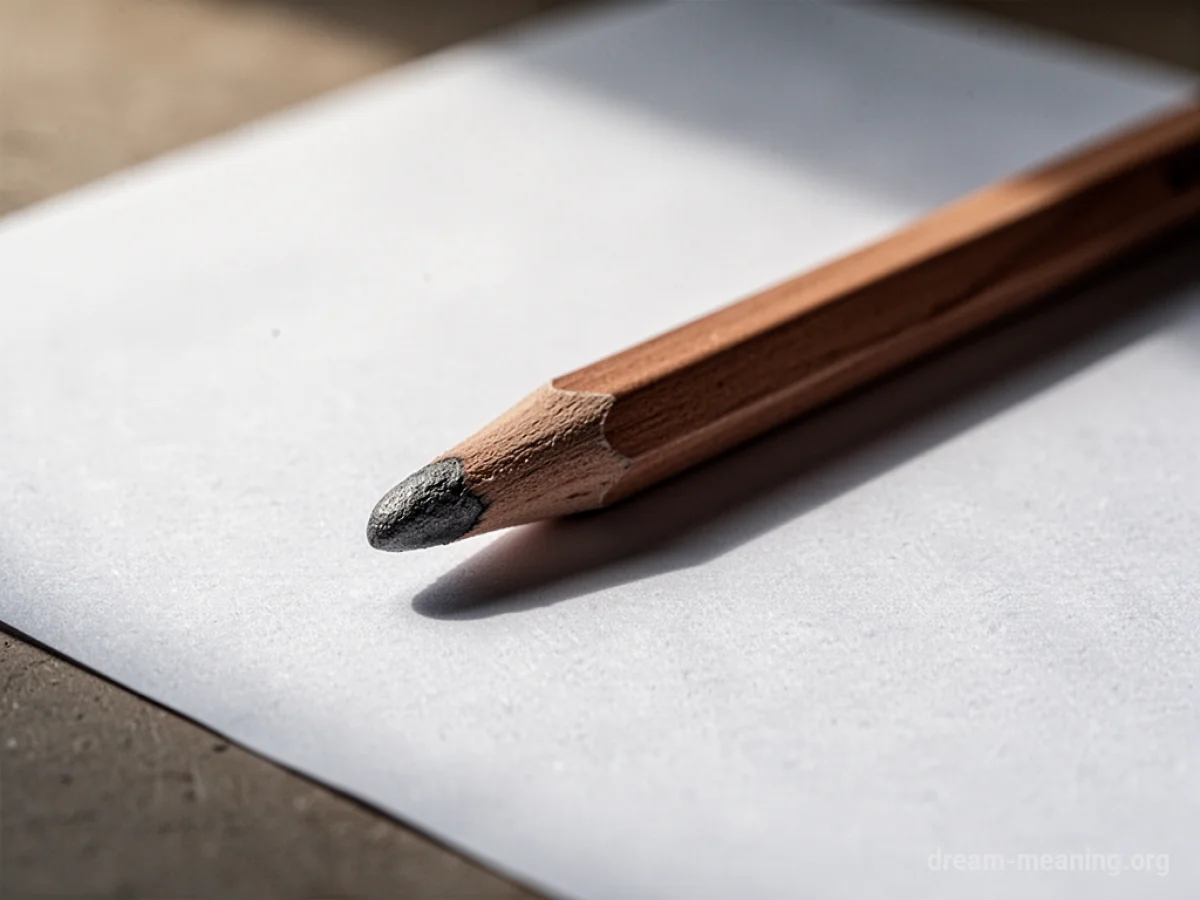 A pencil with a rounded, blunt tip on a white paper.