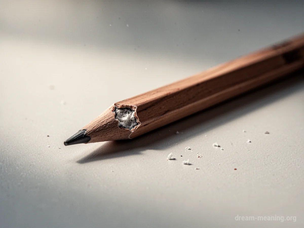 A pencil with a noticeable bite mark on its tip.