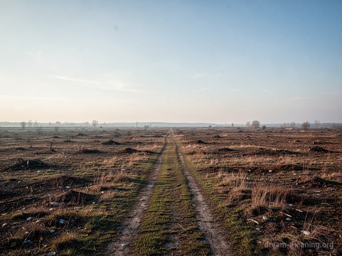 An undeveloped parcel of land stretching towards the horizon.