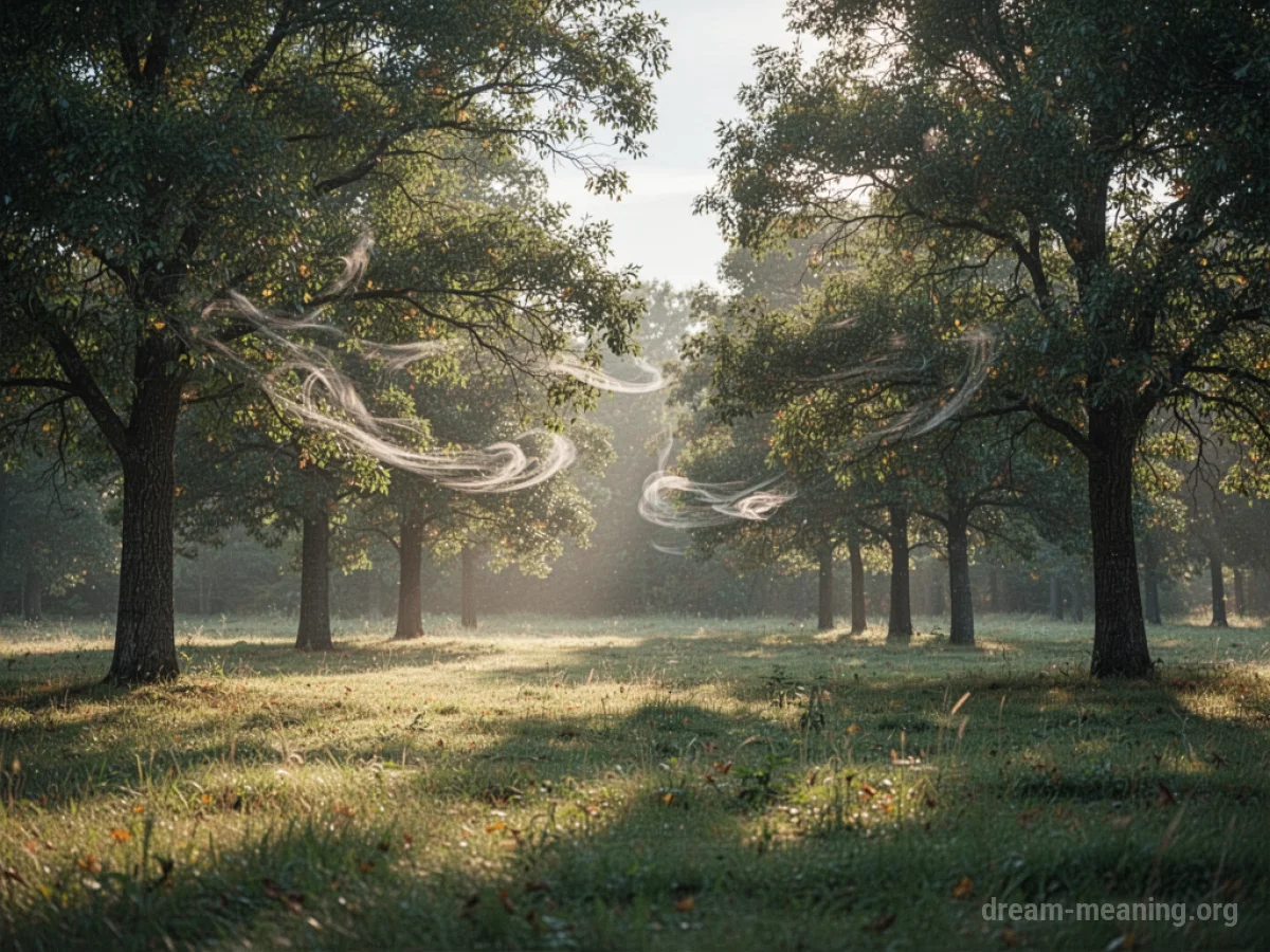 A tranquil natural scene bathed in soft sunlight.