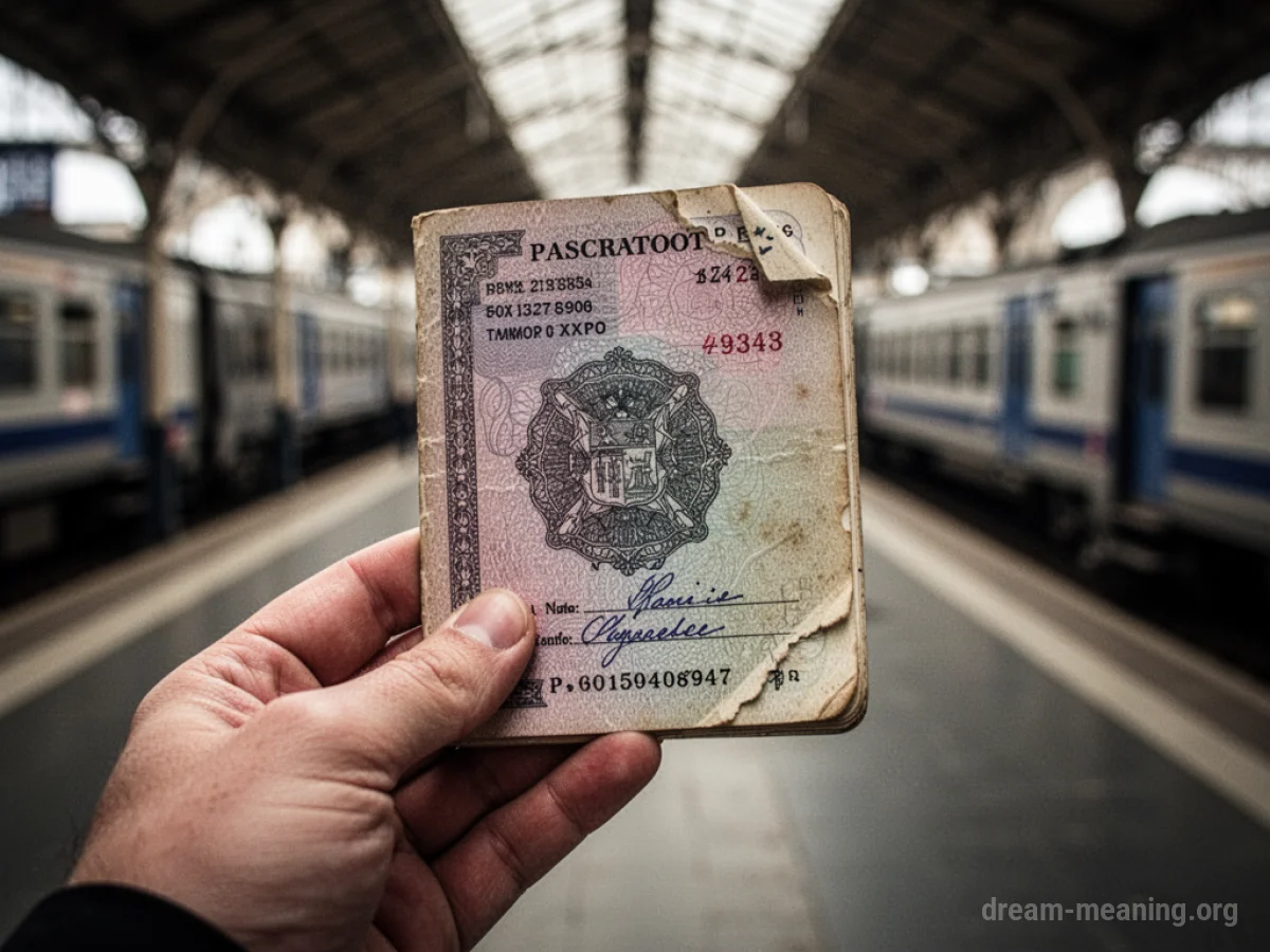 A hand holds an expired passport with a torn corner.