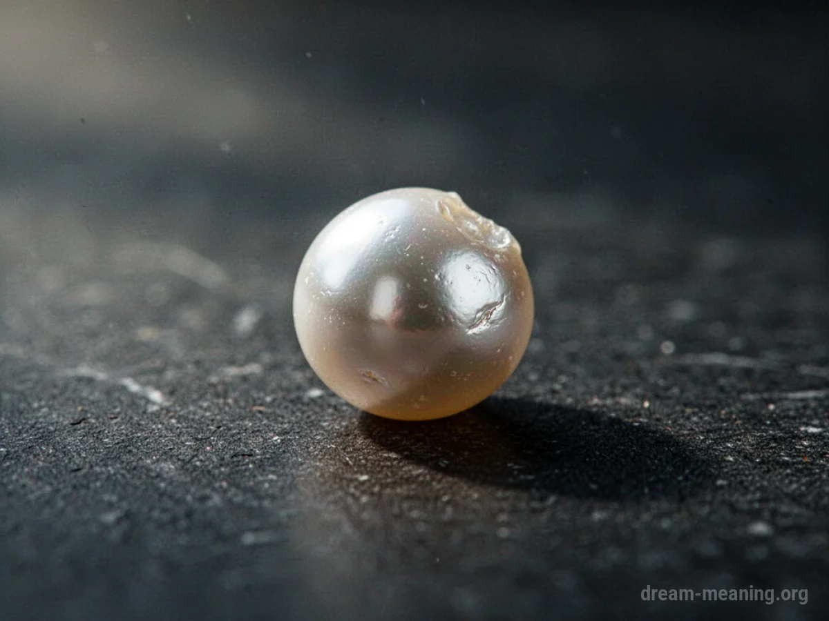 A single imitation pearl with a faint sheen.