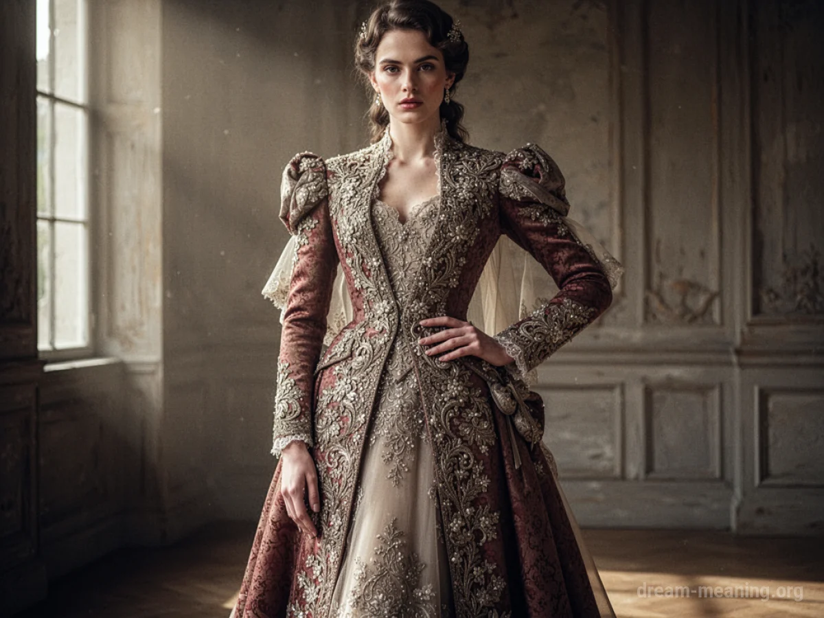 A person in formal, expensive attire.