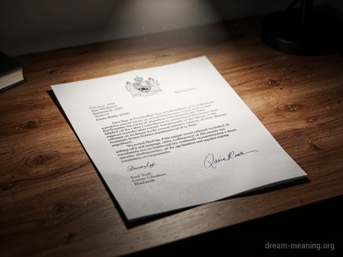 A sealed envelope lies open on a dark wood surface.