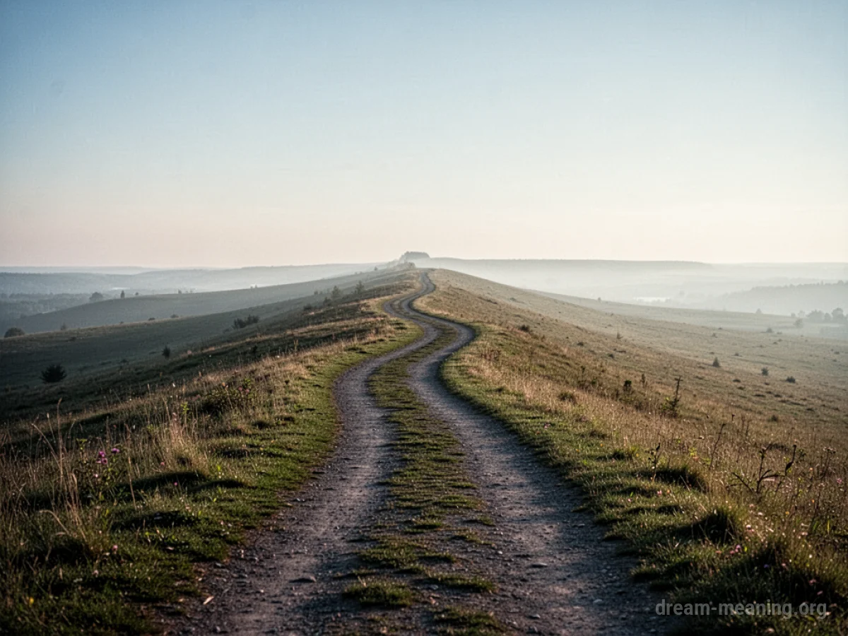 A winding path leading towards a distant horizon.
